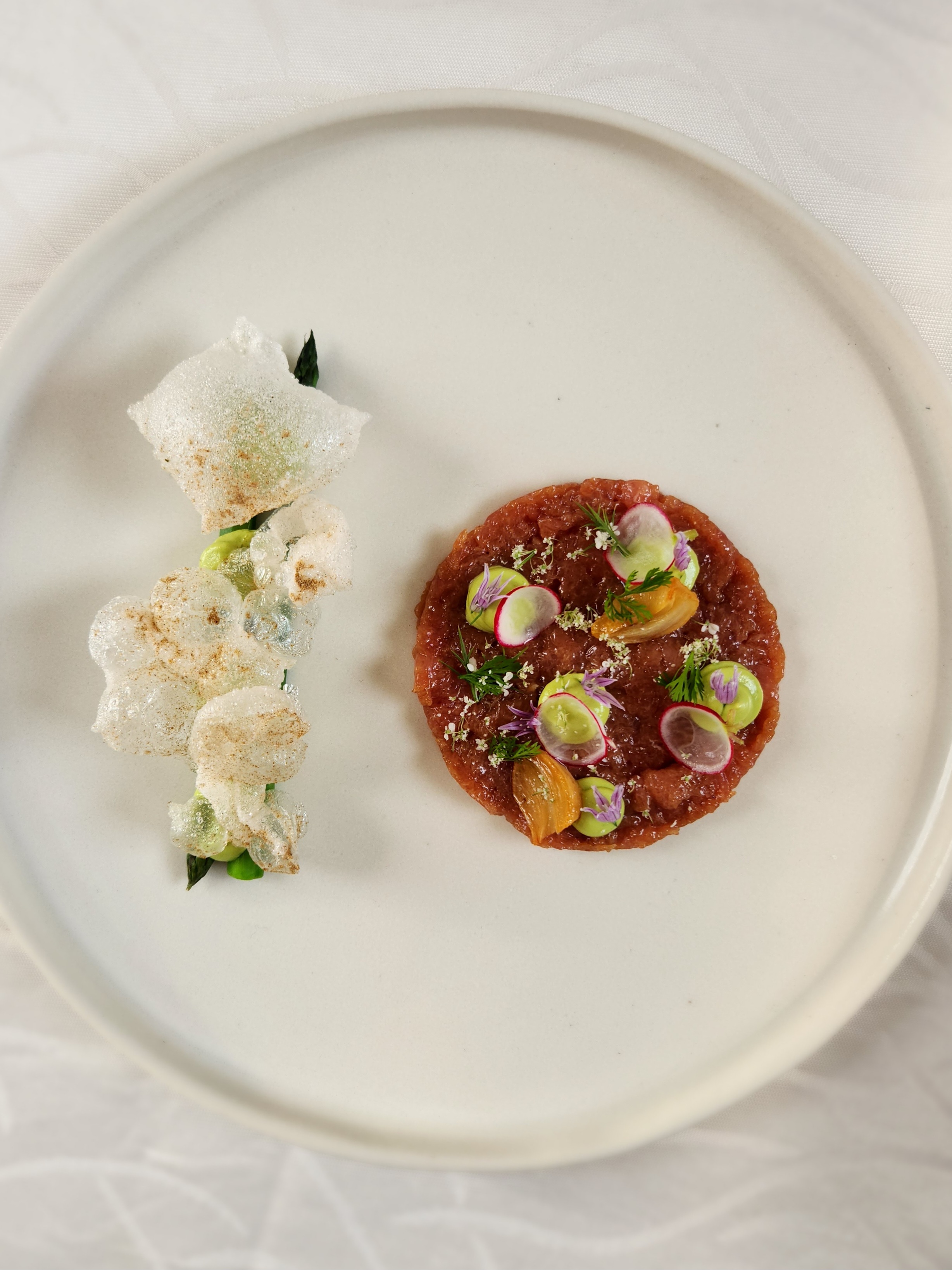 Late tasting course served in evening light