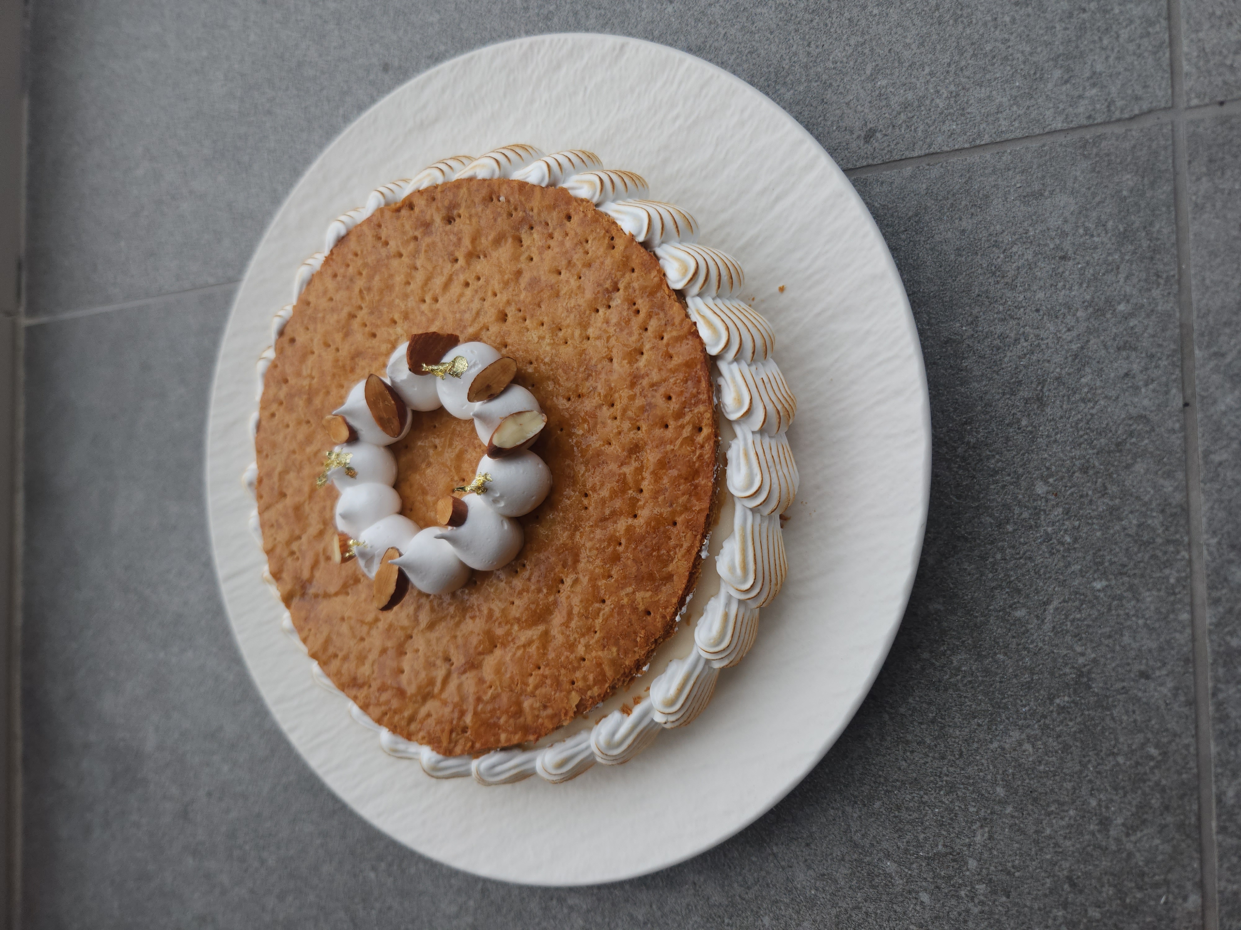 Vanilla millefeuille with crisp puff pastry layers and chantilly